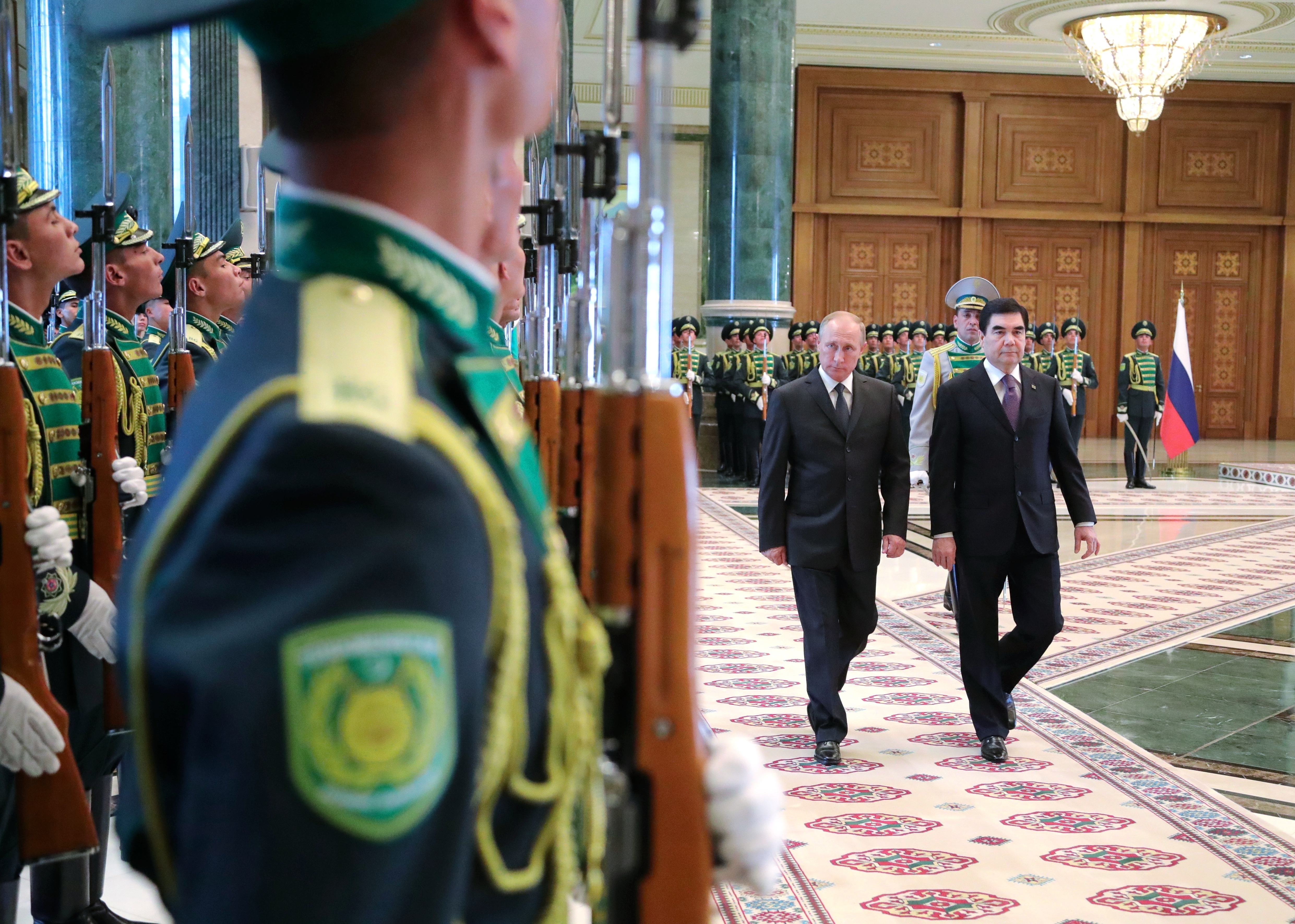 Russia's Putin in gas-rich Turkmenistan on rare visit