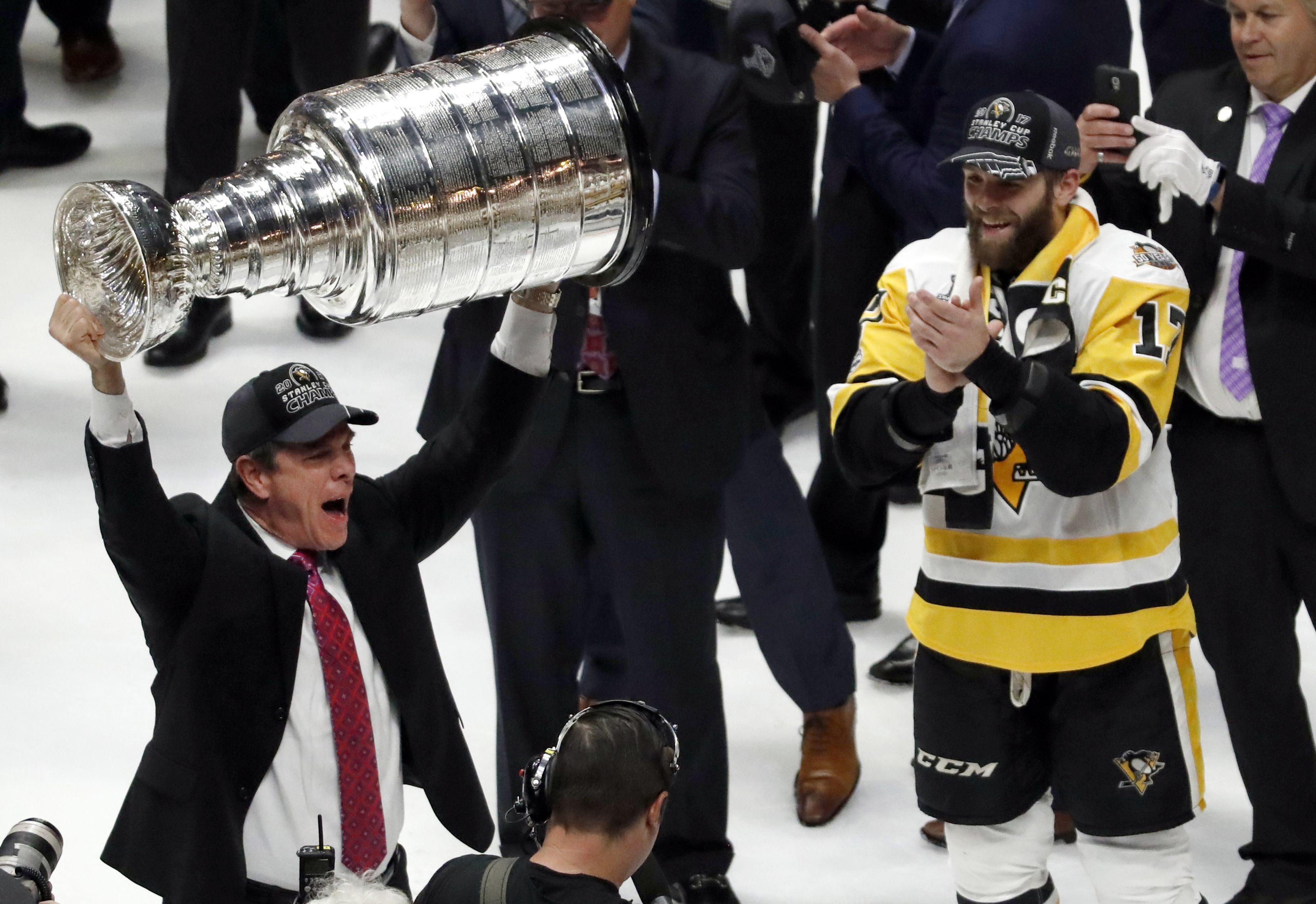 Three's company; Pens eye 1st NHL three-peat in 35 years