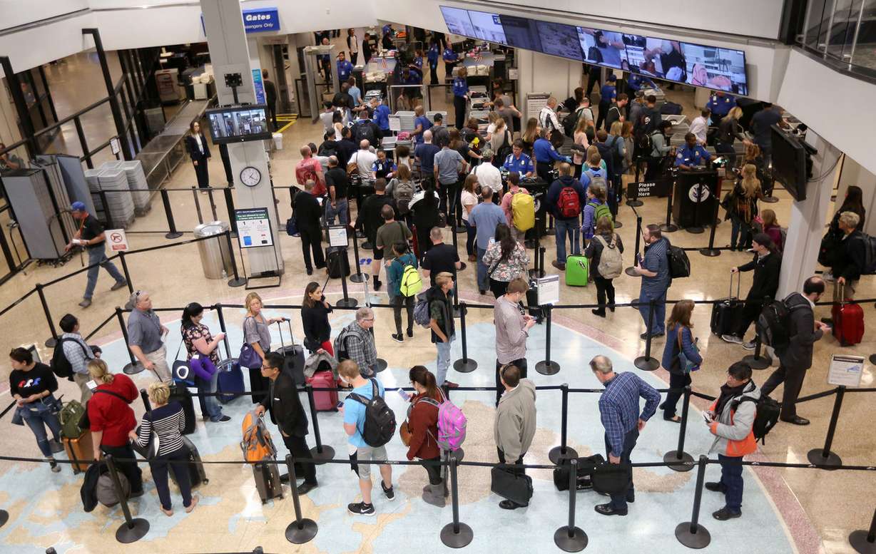 Travelers move through security at the Salt Lake City International Airport in Salt Lake City on Thursday, Oct. 5, 2017. Photo: Kristin Murphy, KSL
