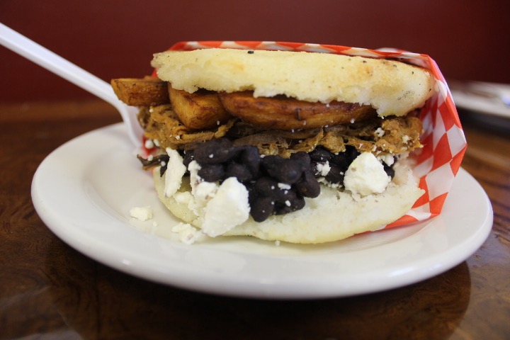 At Andinitas, 4139 Carriage Square in Salt Lake City, a popular choice to try is the arepa de pabellón, which includes shredded beef, fried sweet plantains, beans and cheese. (Yvette Cruz, KSL.com)