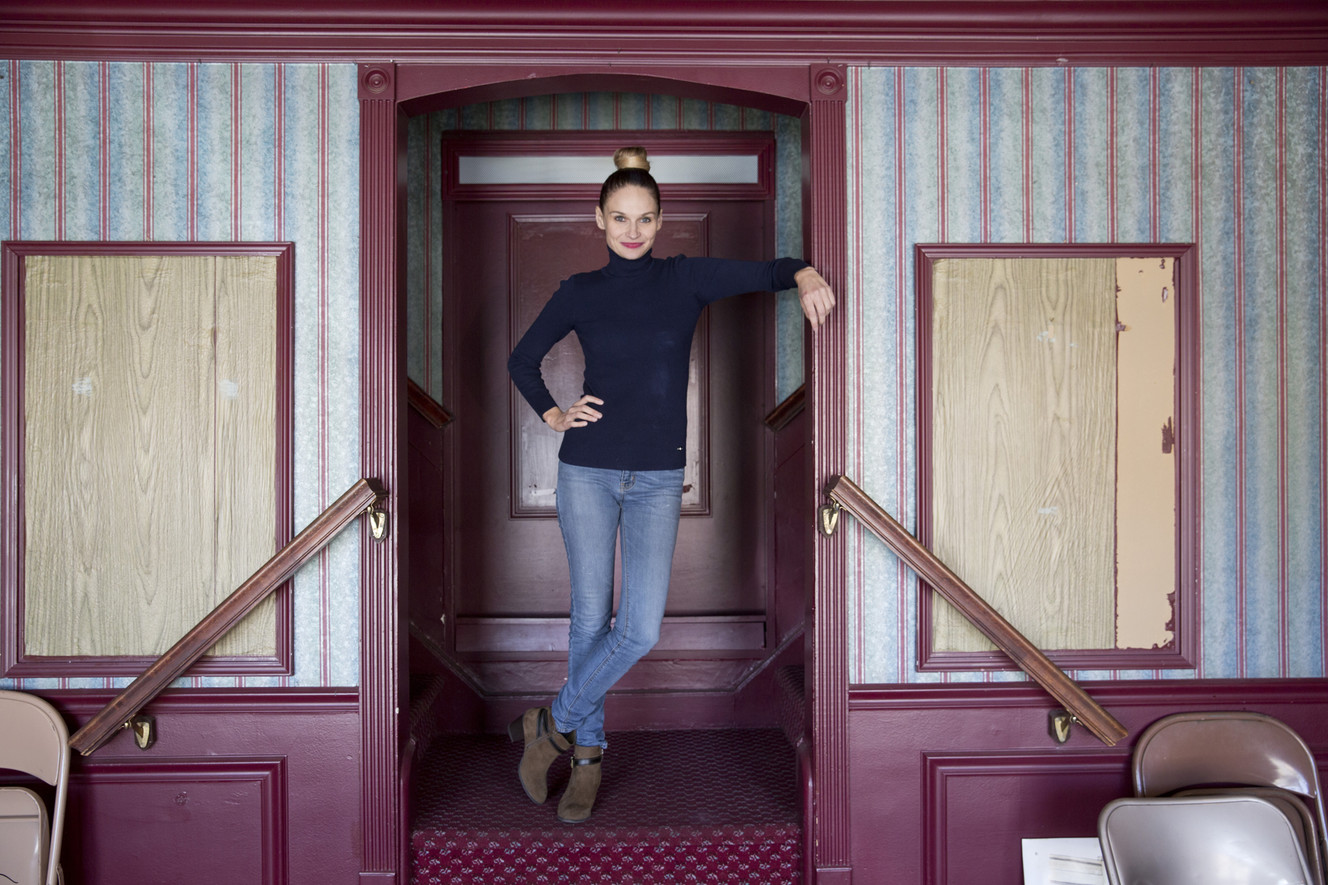 Utah film producer Melissa Cannon poses for a portrait on Monday, Oct. 2, 2017, in the historic Rivoli Theater in Springville. Cannon bought the theater and is working to restore it to its former glory. (Photo: Sammy Jo Hester, Daily Herald)