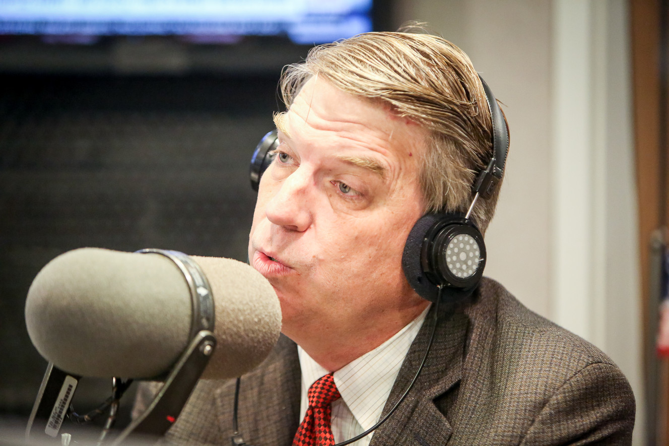 United Utah's Jim Bennett gives his opening statement during an on-air debate between 3rd Congressional District candidates hosted by KSL Newsradio's Doug Wright in Salt Lake City on Tuesday, Oct. 10, 2017.
(Photo: Adam Fondren, KSL)