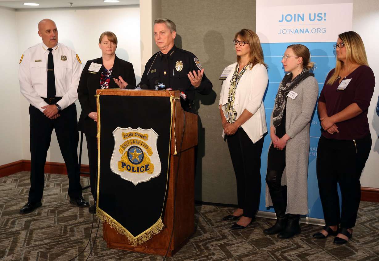 Sandy Police Chief Kevin Thacker talks about new protocols for interactions between officers and hospital staff during a press conference at the Radisson in Salt Lake City on Thursday, Oct. 12, 2017. The protocols were developed in partnership with the Utah Nurses Association and the Valley Police Alliance. (Photo: Kristin Murphy, KSL)
