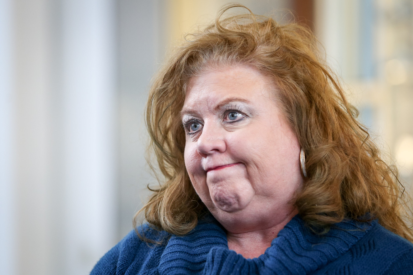 Elizabeth Nielsen talks about losing her son, Joshua, during the unveiling of an exhibit commemorating 120 of the 285 teen lives lost on Utah roads over the last 10 years at the Shops at South Town in Sandy on Monday, Oct. 16, 2017. The exhibit will remain on display through the holidays. (Photo: Adam Fondren, KSL)