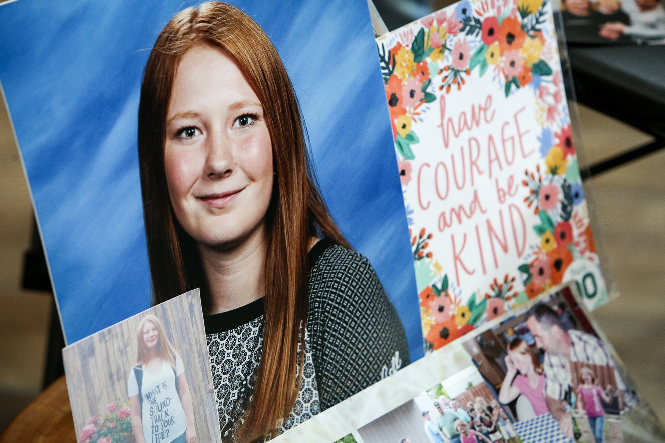 Memorabilia belonging to Erica Montague, who was killed in 2016, is pictured at an exhibit commemorating 120 of the teen lives lost on Utah roads over the last 10 years at the Shops at South Town in Sandy on Monday, Oct. 16, 2017. The exhibit will remain on display through the holidays. (Photo: Adam Fondren, KSL)