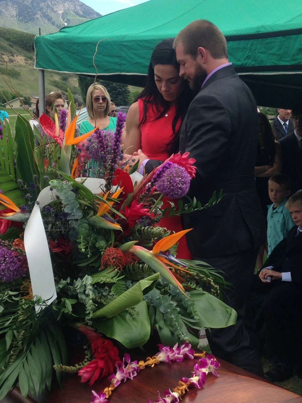 Tandi and Blake Suitter attend Ammon's funeral. (Photo: Courtesy of Tandi Suitter)