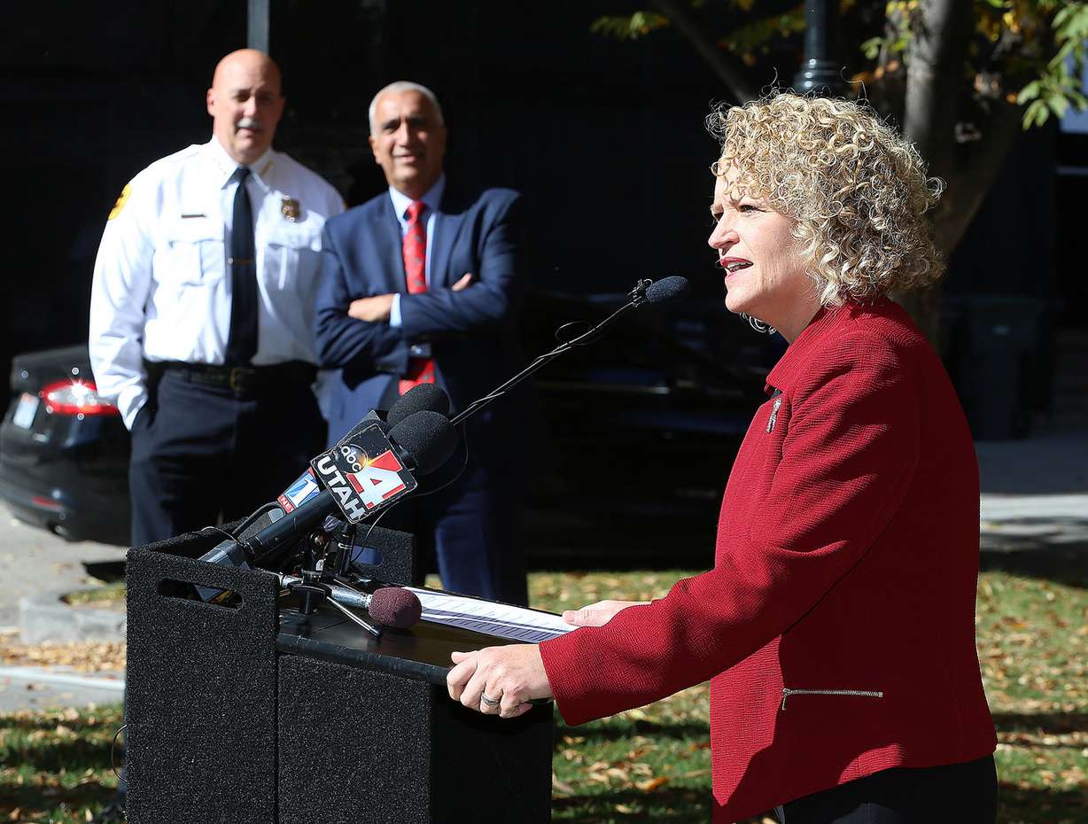 Salt Lake City Mayor Jackie Biskupski discusses her executive order governing the release of body camera footage from the Salt Lake City Police Department during a press conference at the Salt Lake City-County Building on Tuesday, Oct. 17, 2017. (Photo: Scott G Winterton, KSL)