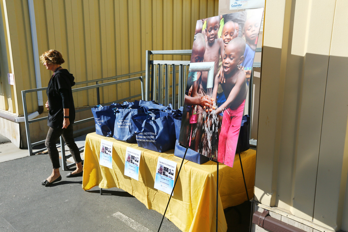 Some of the 500 “clean bags” — bags filled with cleaning supplies for local refugees — that were donated by Greg Larsen, executive director of the Young Living Foundation, and John Renouard, founder of WHOlives, are pictured at the Utah Refugee Connection's Share House in South Salt Lake on Monday, Oct. 23, 2017. (Photo: Scott G Winterton, KSL)