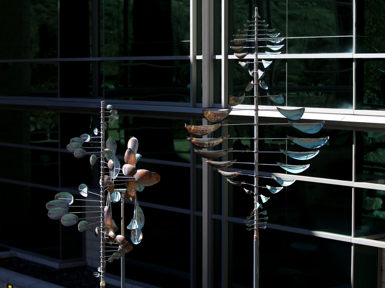Sculptures by Lyman Whitaker move in the wind at the Huntsman Cancer Institute. Photo: Kristin Murphy, Deseret News