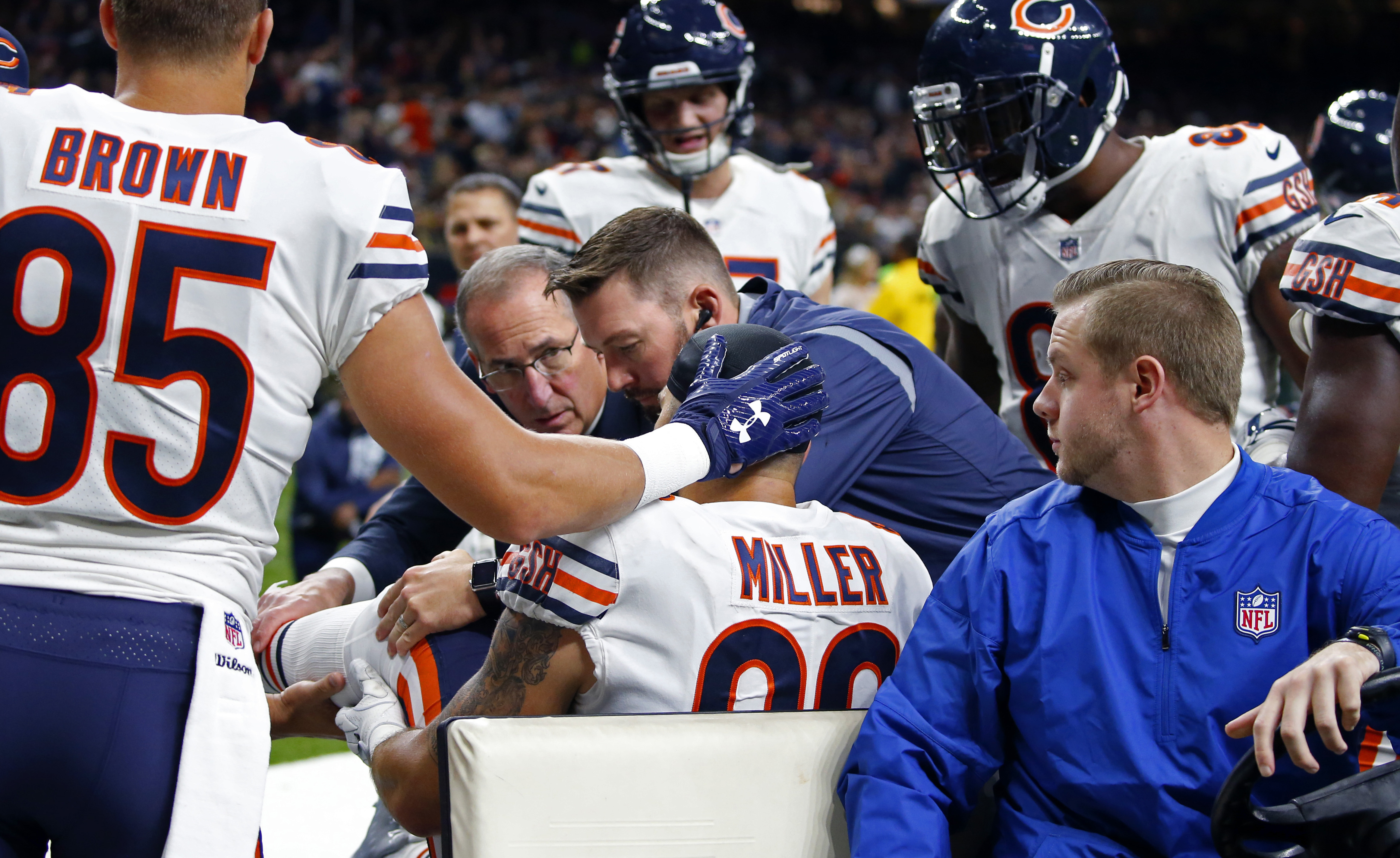 Fox says Bears TE Miller "progressing well" from leg surgery