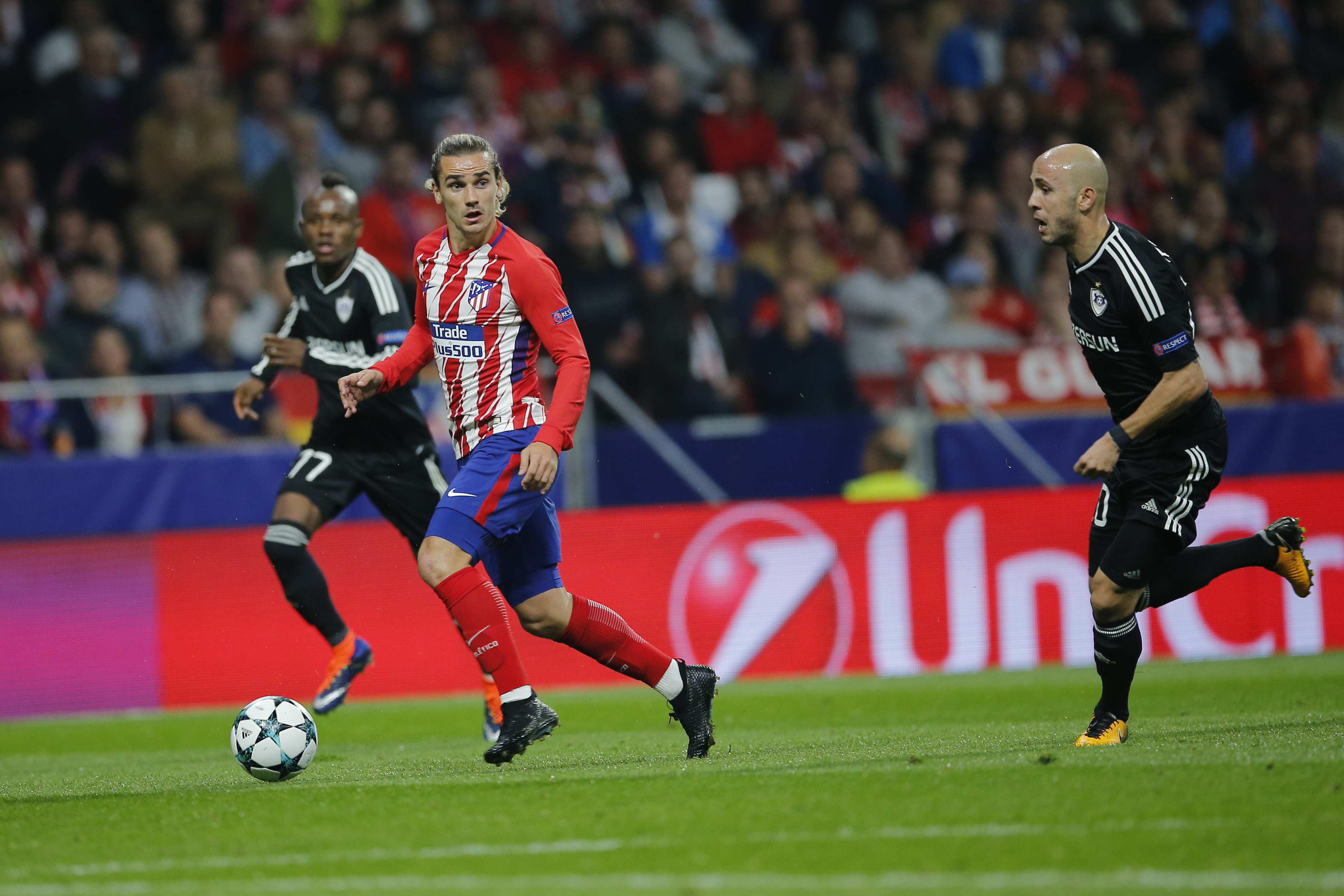 Atletico again held by 10-man Qarabag in Champions League