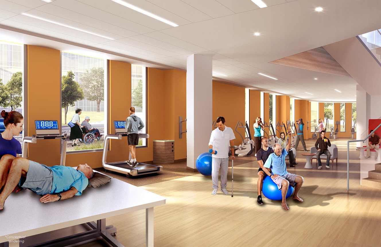 An artist's rendering of the Craig H. Neilsen Rehabilitation Hospital that will be built at the University of Utah. The 75-bed hospital will be one of the most advanced rehabilitation facilities in the nation and will serve as a catalyst for the further development of the U.’s rehabilitation programs. (Photo: University of Utah)