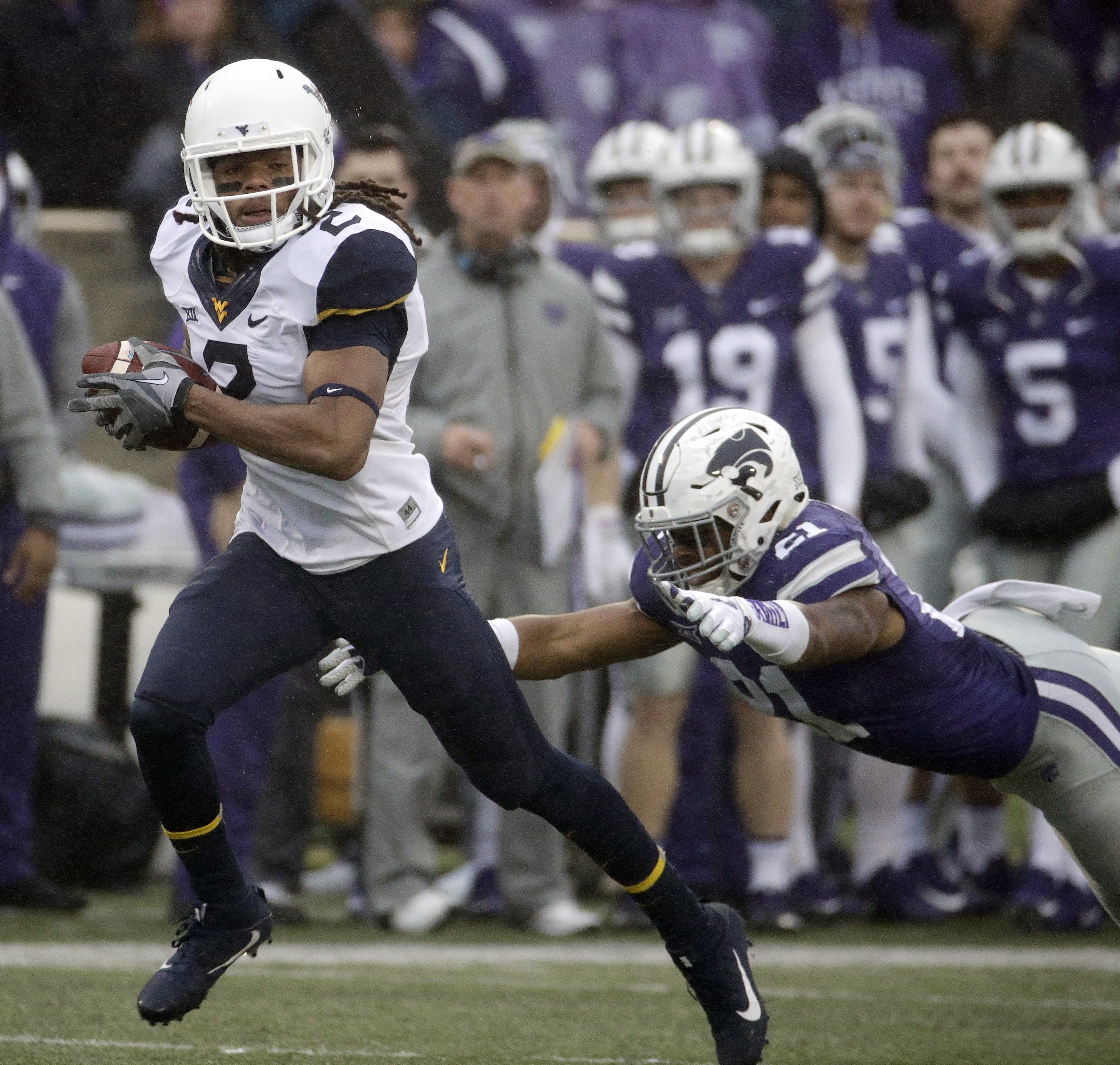Grier, Crawford help No. 23 Mountaineers beat K-State 28-23