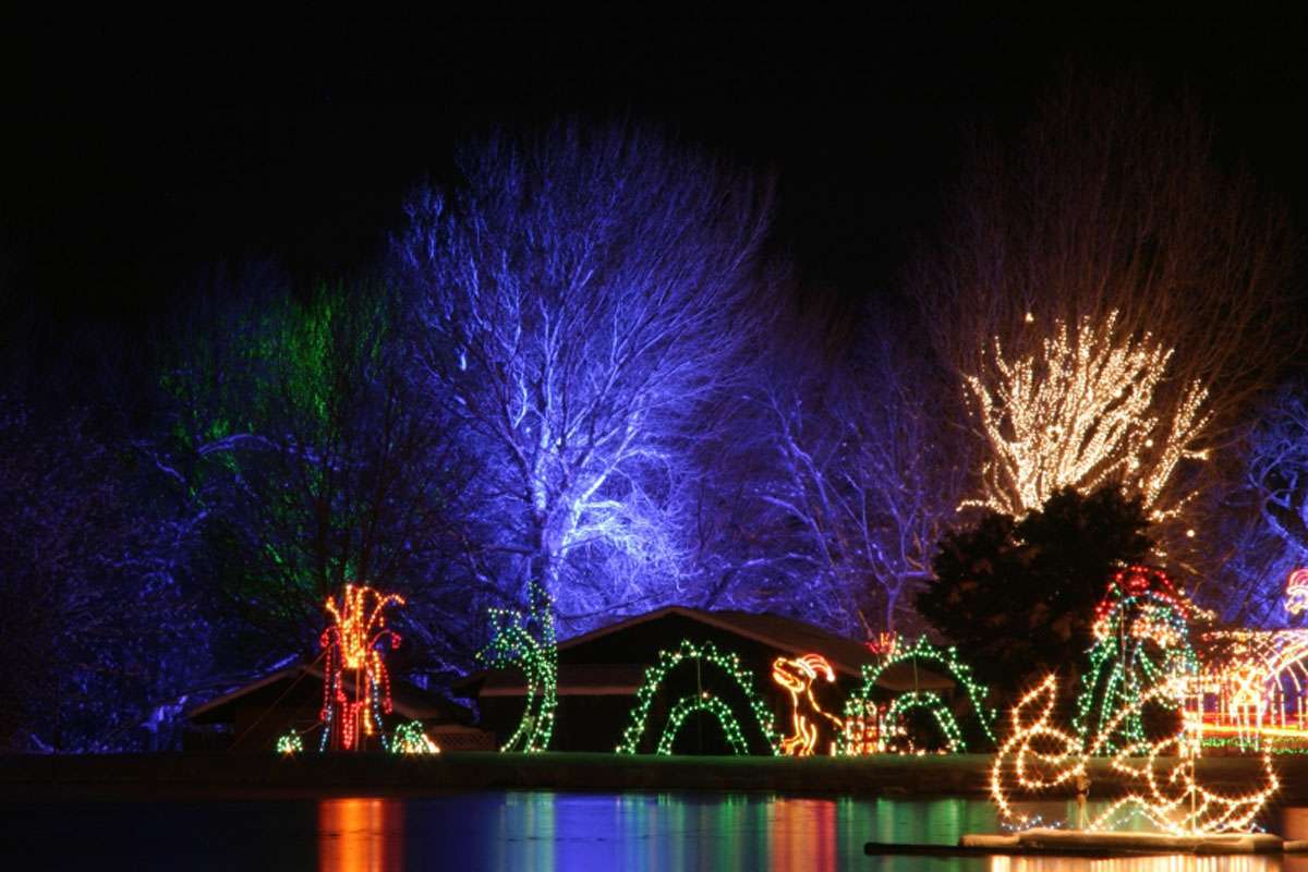 Spanish Fork's Festival of Lights features many colorful structures and displays, including this one of sea serpents and lighted trees. (Photo: Spanish Fork City)