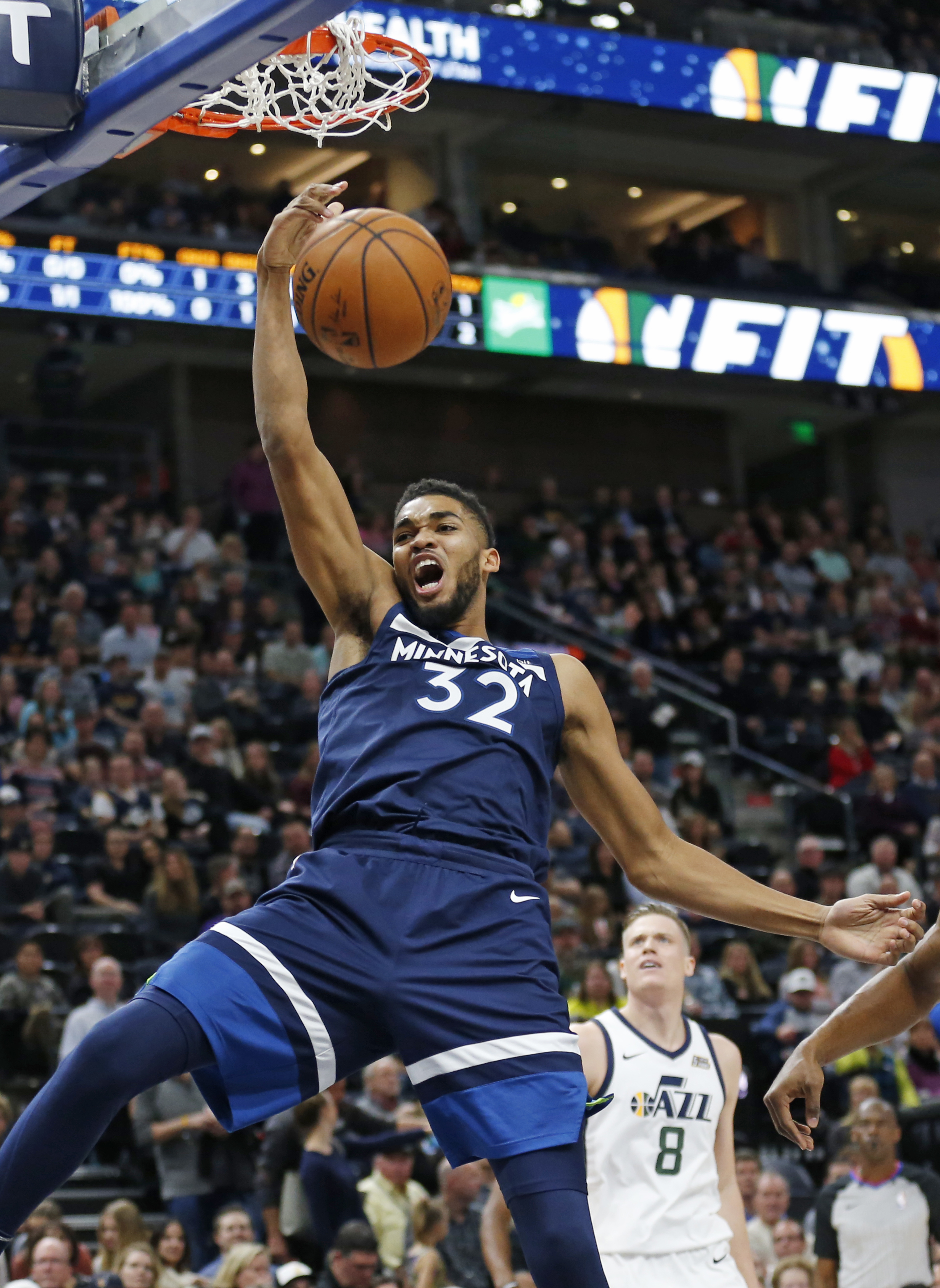 Timberwolves overwhelm Jazz for 109-98 win