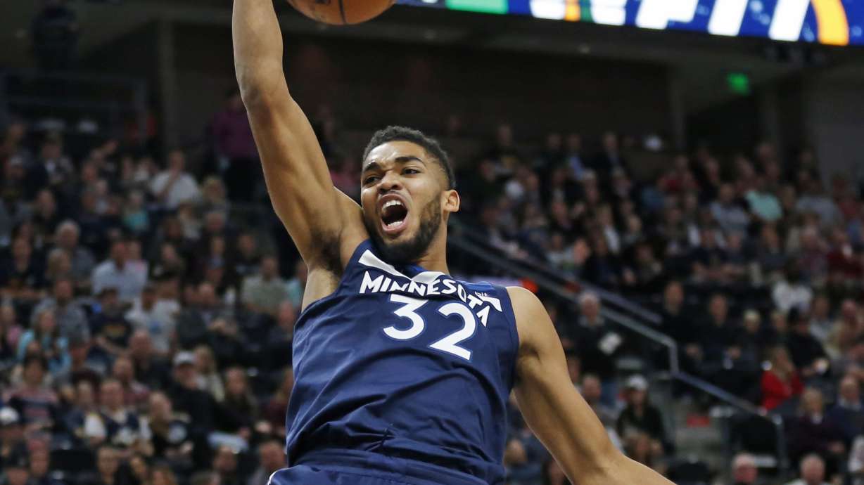 Timberwolves overwhelm Jazz for 109-98 win