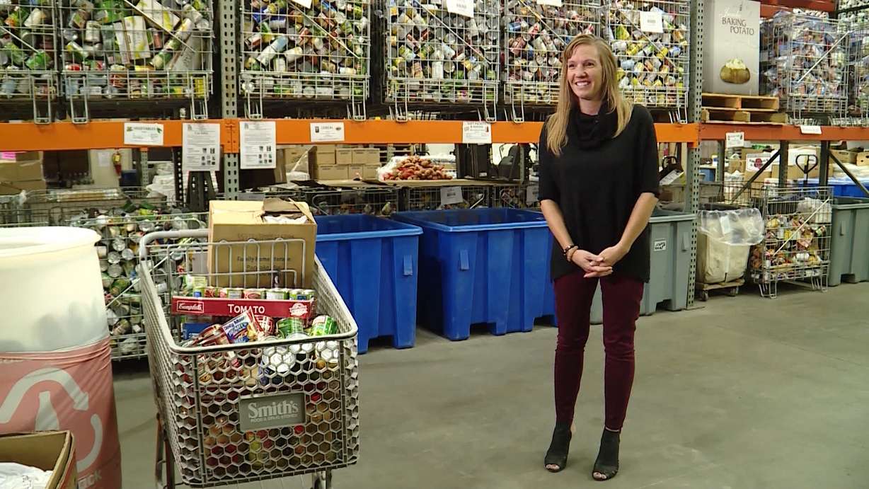 Maresha Bosgieter, director of Catholic Community Services of Northern Utah, says the need for turkeys and other food donations in Weber County is big this year. But, so far, the number of contributions has been small. (Photo: Steve Breinholt, KSL TV)