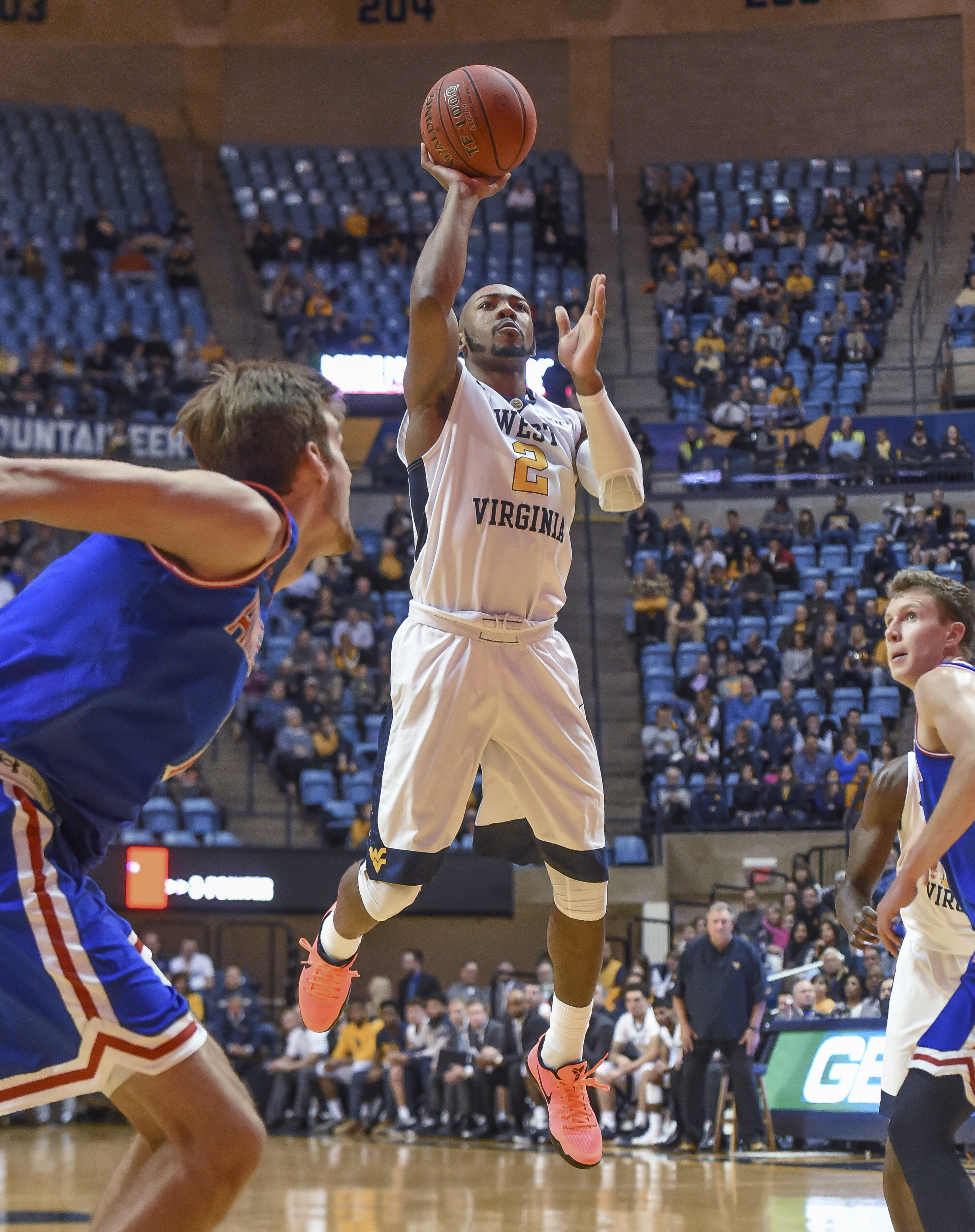No. 24 WVU overcomes sluggish start to beat American 98-64