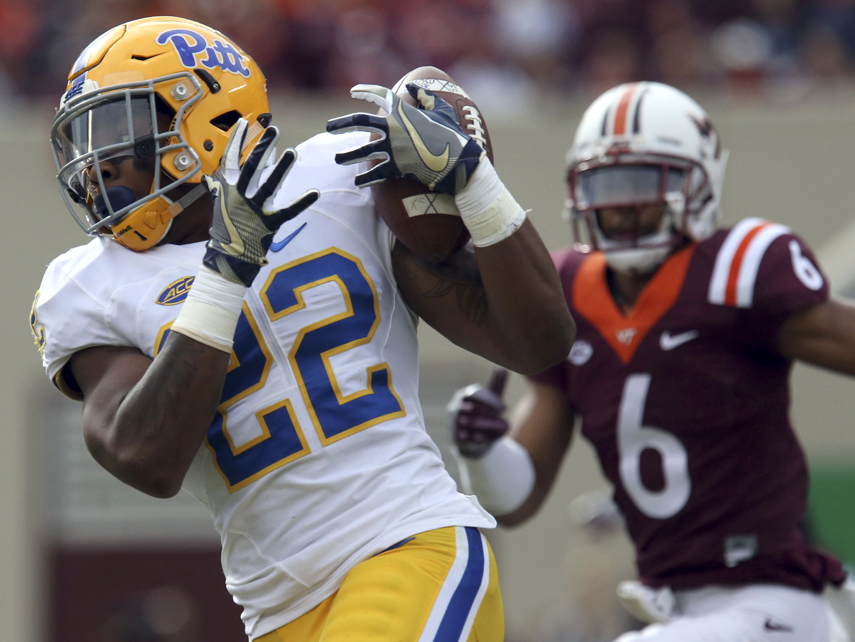 Late goal-line stand lifts Virginia Tech past Pitt 20-14