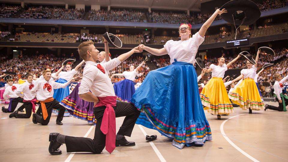 Six thousand young men and women ages 12 to 18 gathered at the Taco Bell Arena in Boise to celebrate the Nov. 19, 2017, dedication of the Meridian Idaho Temple. Photo: Intellectual Reserve Inc.