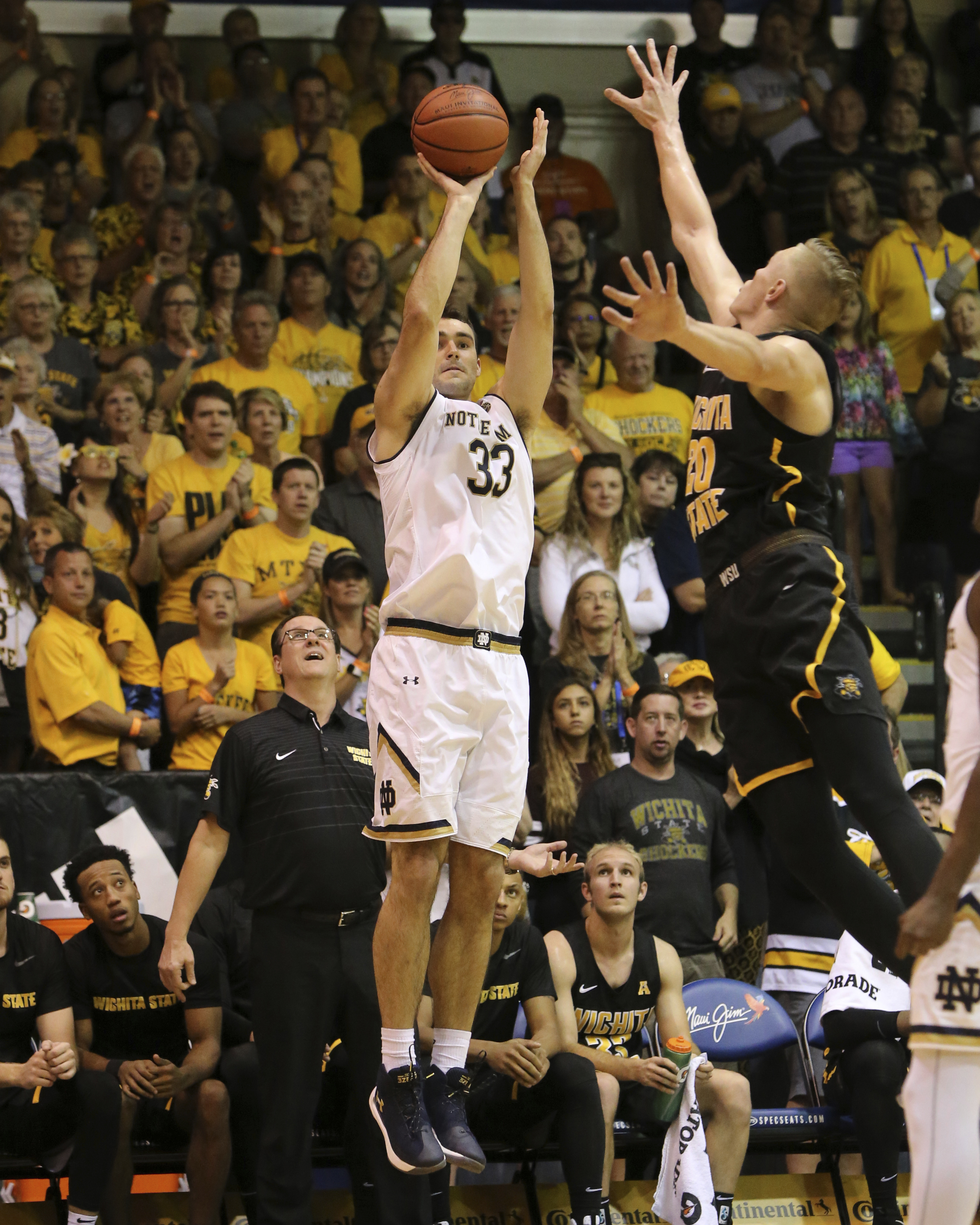 No. 13 Notre Dame rallies to beat No. 6 Wichita State 67-66