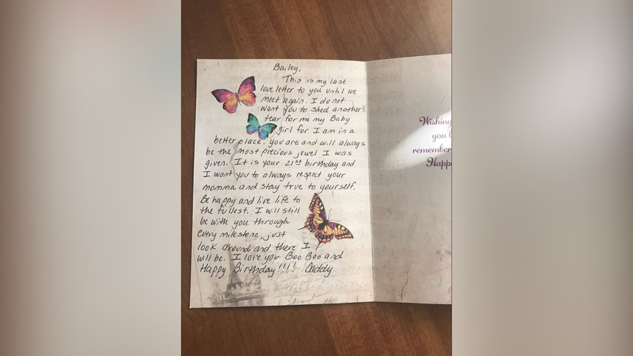Woman gets birthday card from her dad 5 years after his death