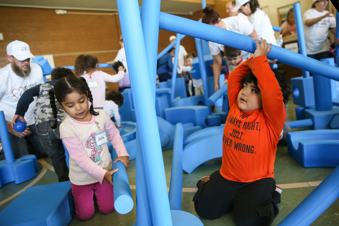 New equipment allows preschoolers to build their own playground