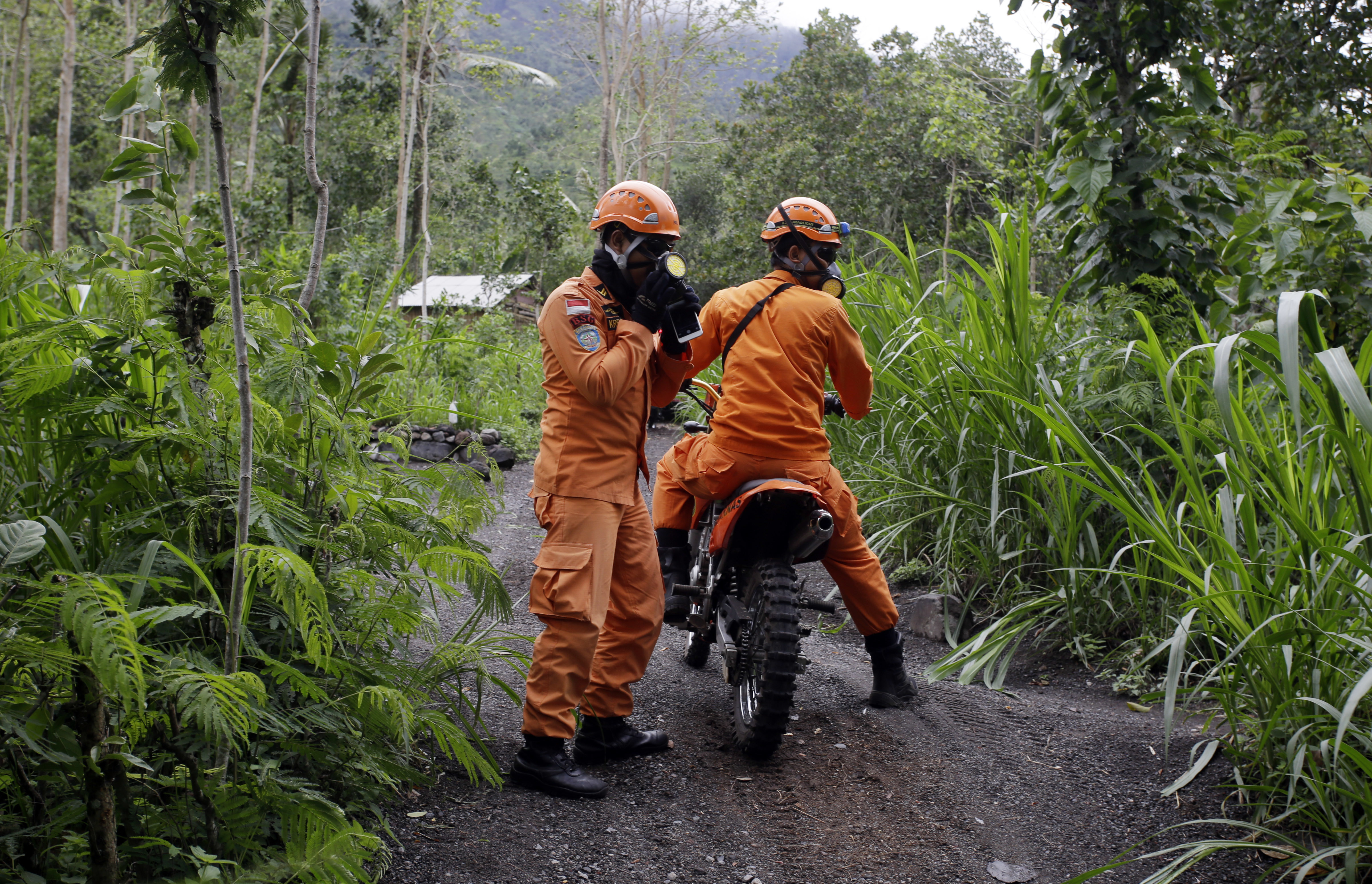 Thousands flee Bali volcano but some stay put or run to it