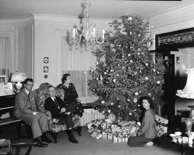 The Pugh family around their Christmas tree in 1948 (Photo: Utah Division of State History)