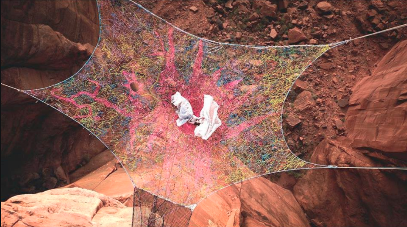 California couple gets married on space net suspended over Moab canyon