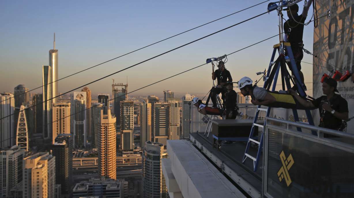 Dubai unveils a new zip line among towering skyscrapers