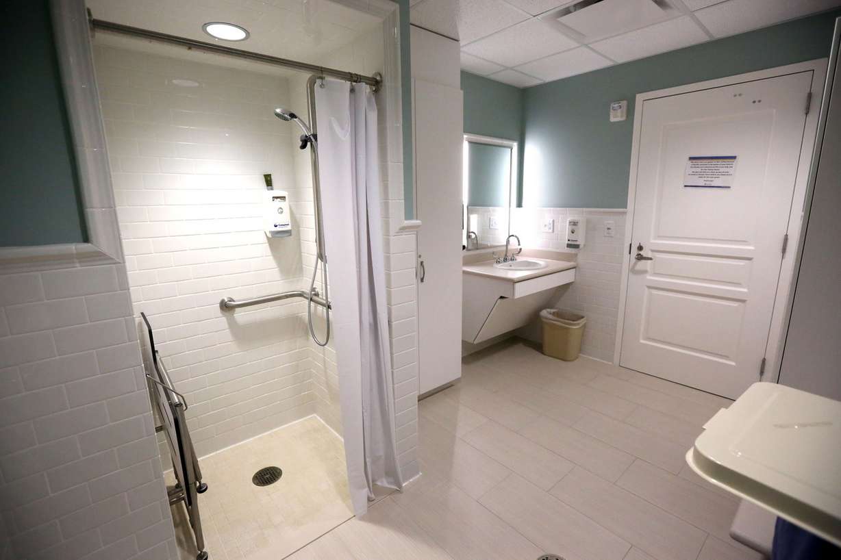 A shower and and bathroom are part of the second Ronald McDonald Family Room at Primary Children’s Hospital in Salt Lake City on Wednesday, Dec. 6, 2017. The room will serve the families of patients in the pediatric intensive care unit, cardiac ICU and neuro trauma unit. (Photo: Kristin Murphy, KSL)