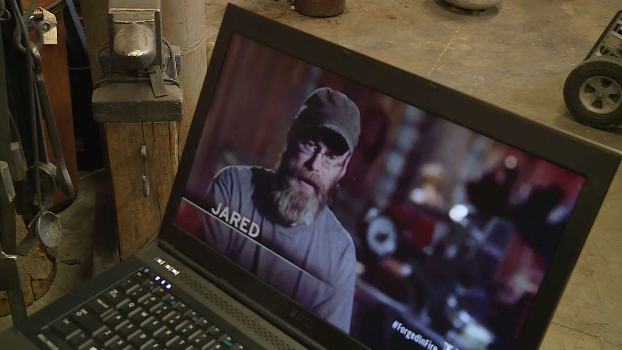 Jared Williams appeared on an episode of “Forged in Fire” on the History Channel. (Photo: Ray Boone, KSL TV)