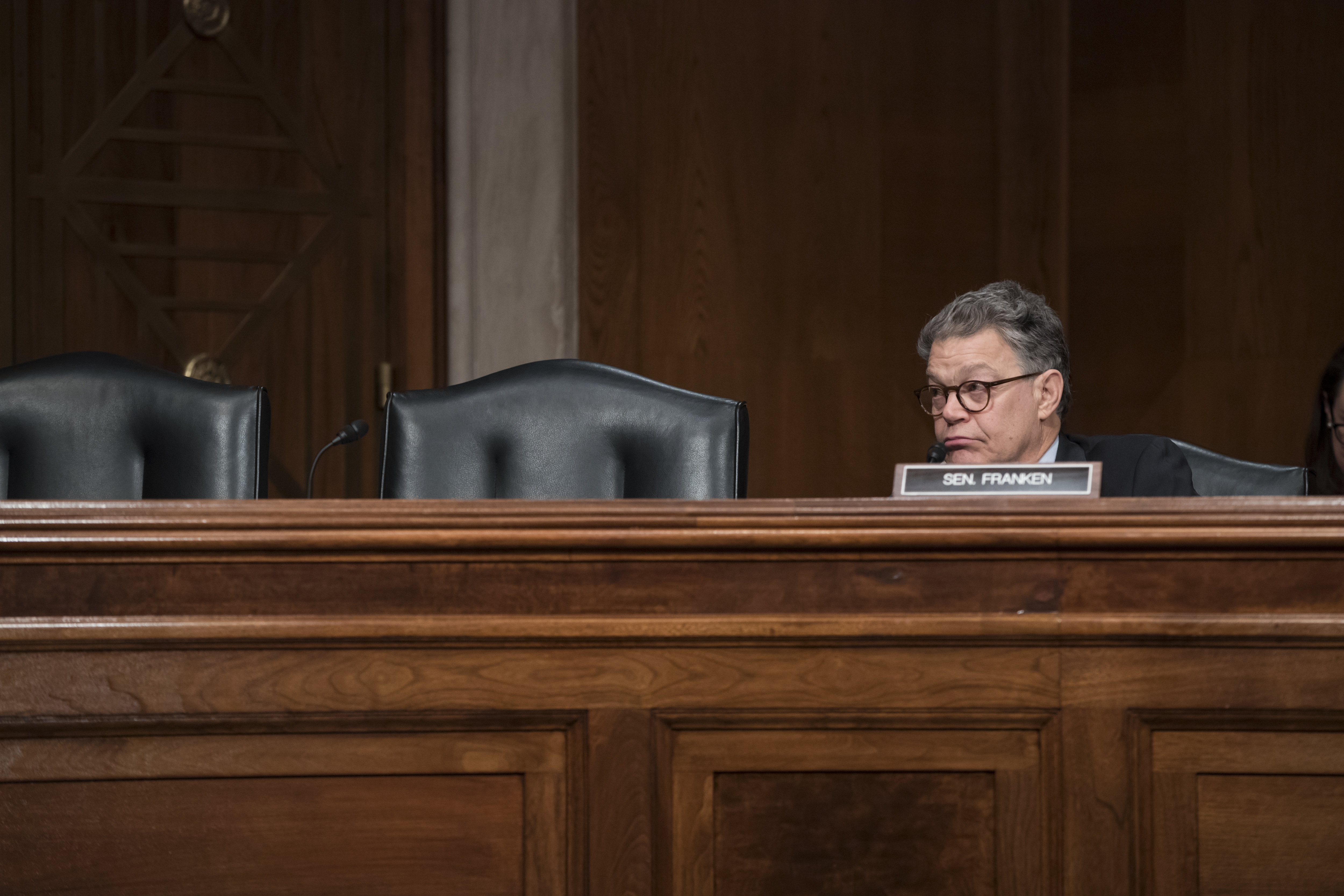 Franken back at Senate job despite soon-to-be-gone status