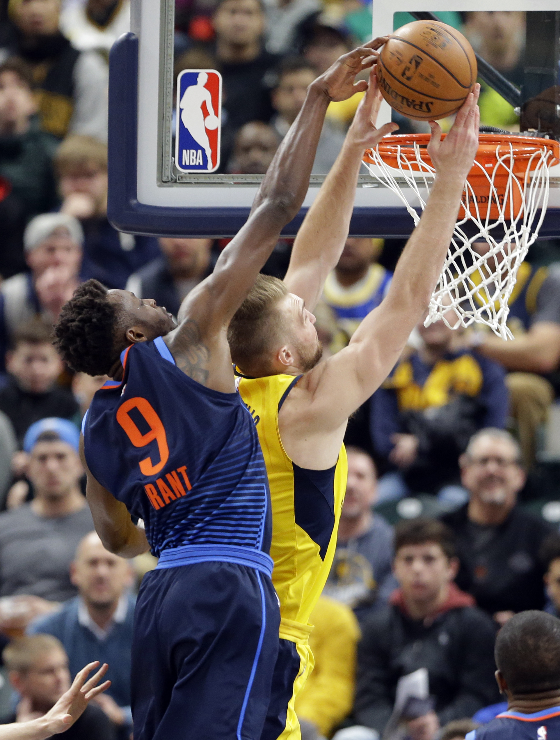 Thunder help George prevail in first trip back to Indiana