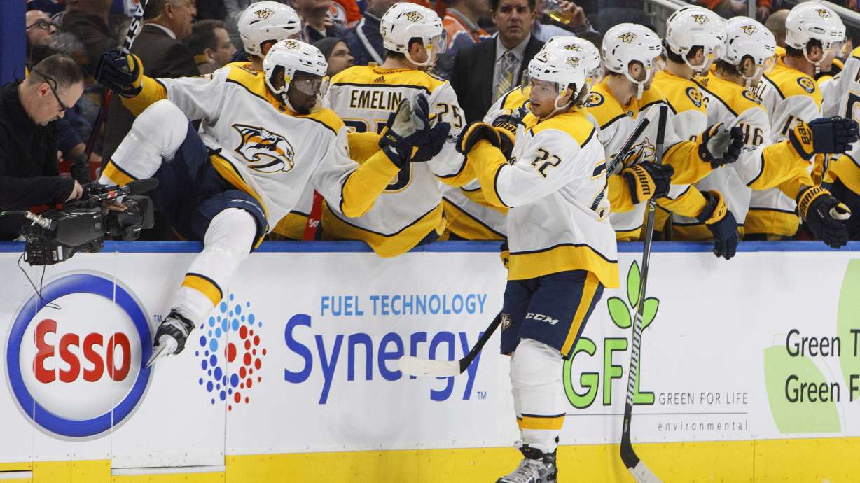 Saros makes 46 saves, surging Predators blank Oilers 4-0