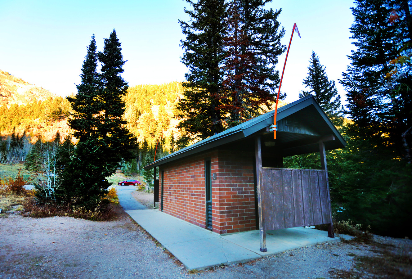 A toilet facility at the Donut Falls trailhead in Big Cottonwood Canyon is pictured on Sunday, Oct. 29, 2017. (Photo: Scott G Winterton, KSL)