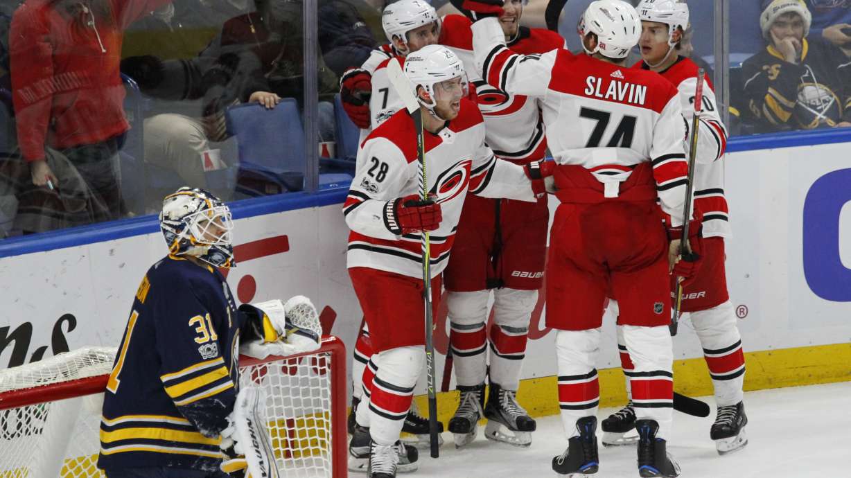 Jaccob Slavin scores in OT, Hurricanes top Sabres 5-4
