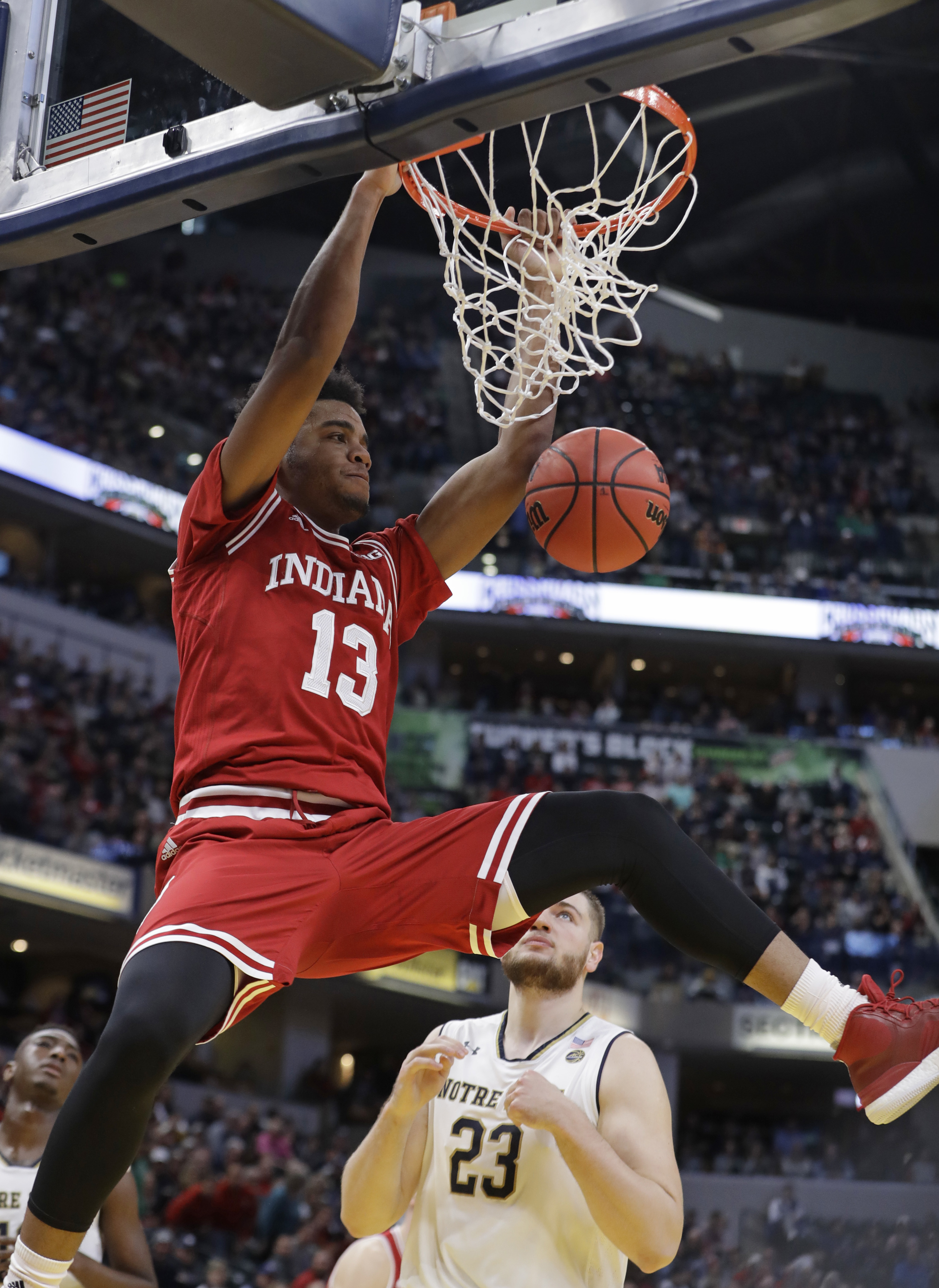 Morgan helps Indiana rally past No. 18 Notre Dame 80-77