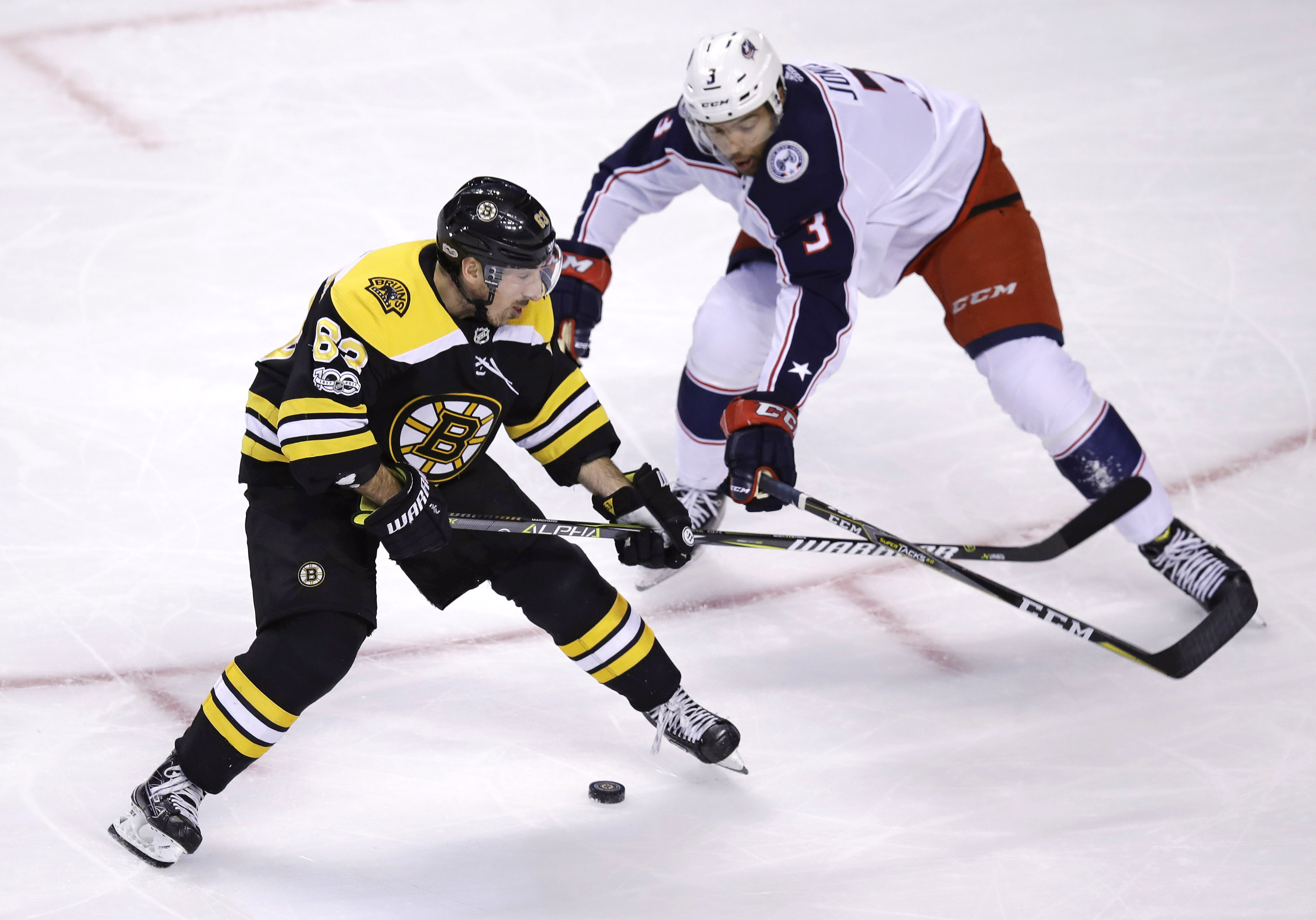 DeBrusk has goal, 2 assists as Bruins beat Blue Jackets 7-2