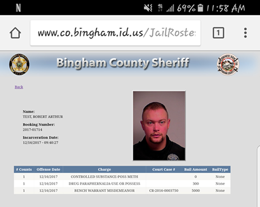Idaho sheriff deputy mistakenly appears on jail roster