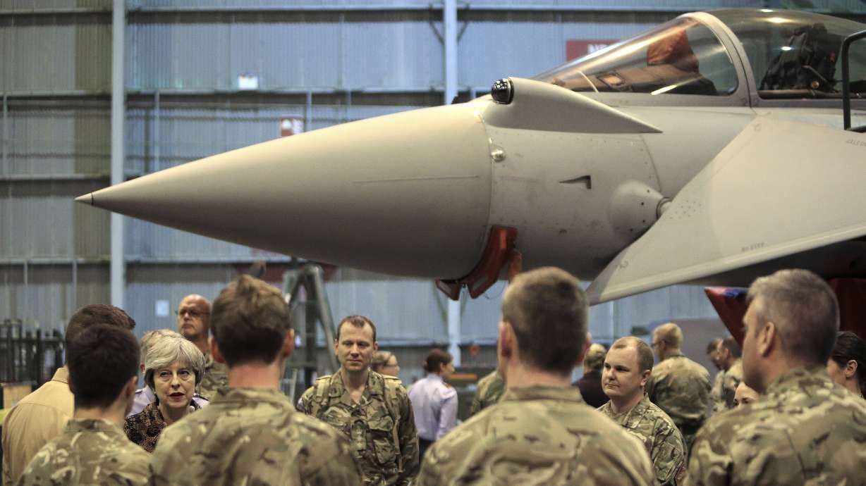 UK's May hails military personnel in Cyprus in IS fight