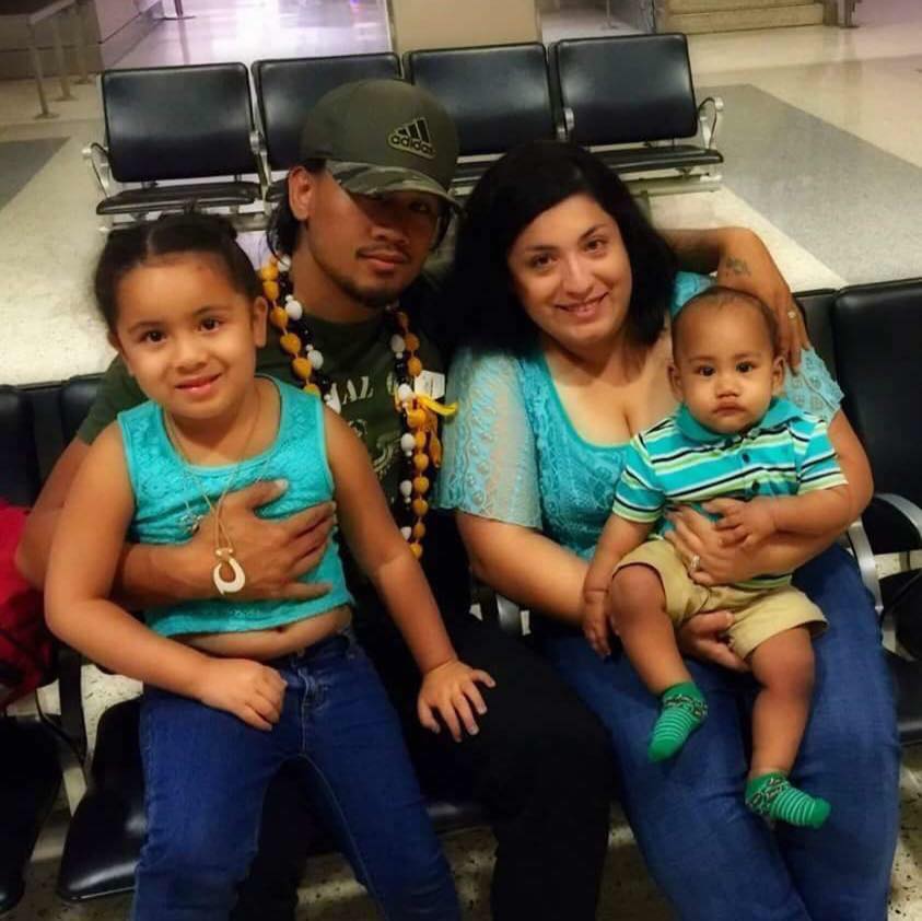 Paulasi Aitui with his wife and two children, date and location not specified. (Photo: Courtesy of Julia del Villar-Aitui via St. George News)