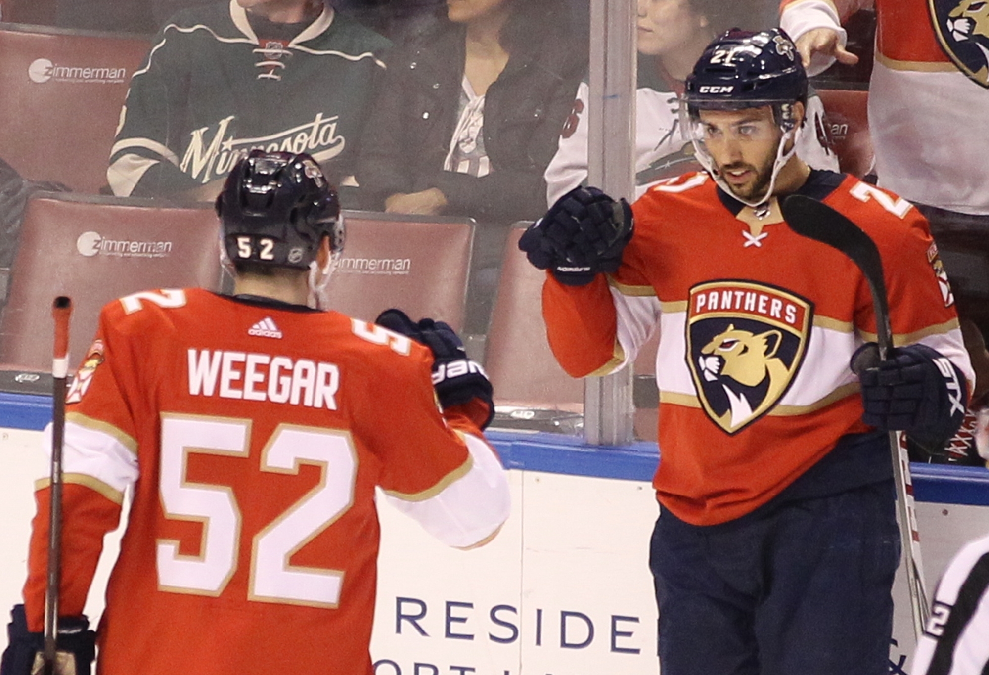 Huberdeau scores twice as Panthers top Wild 4-2