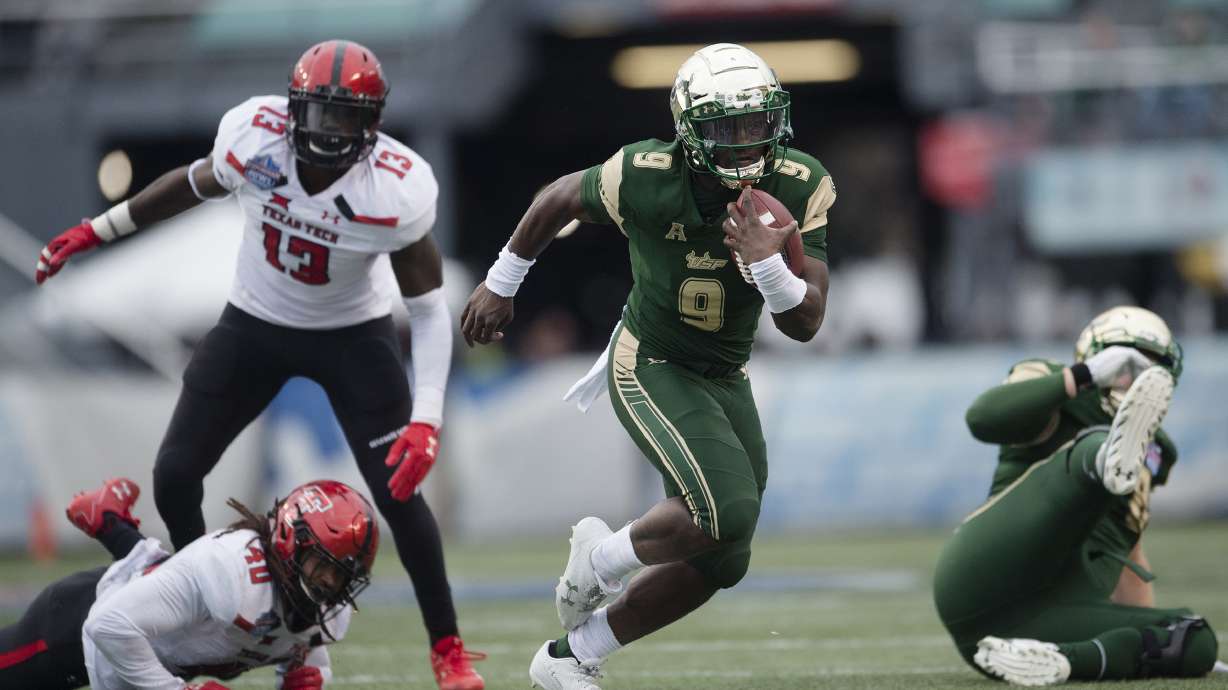 Flowers-to-McCants propels No. 23 USF past Texas Tech 38-34