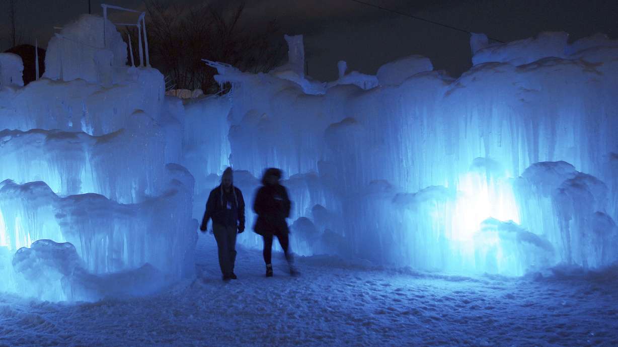 Ice sculptures nearly ready for viewing in New Hampshire