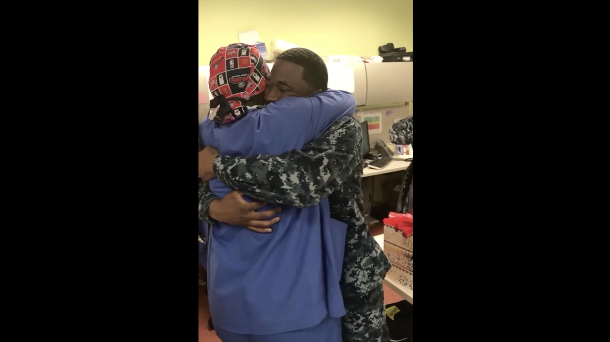 Have You Seen This? Nurse gets holiday surprise from son in Navy training