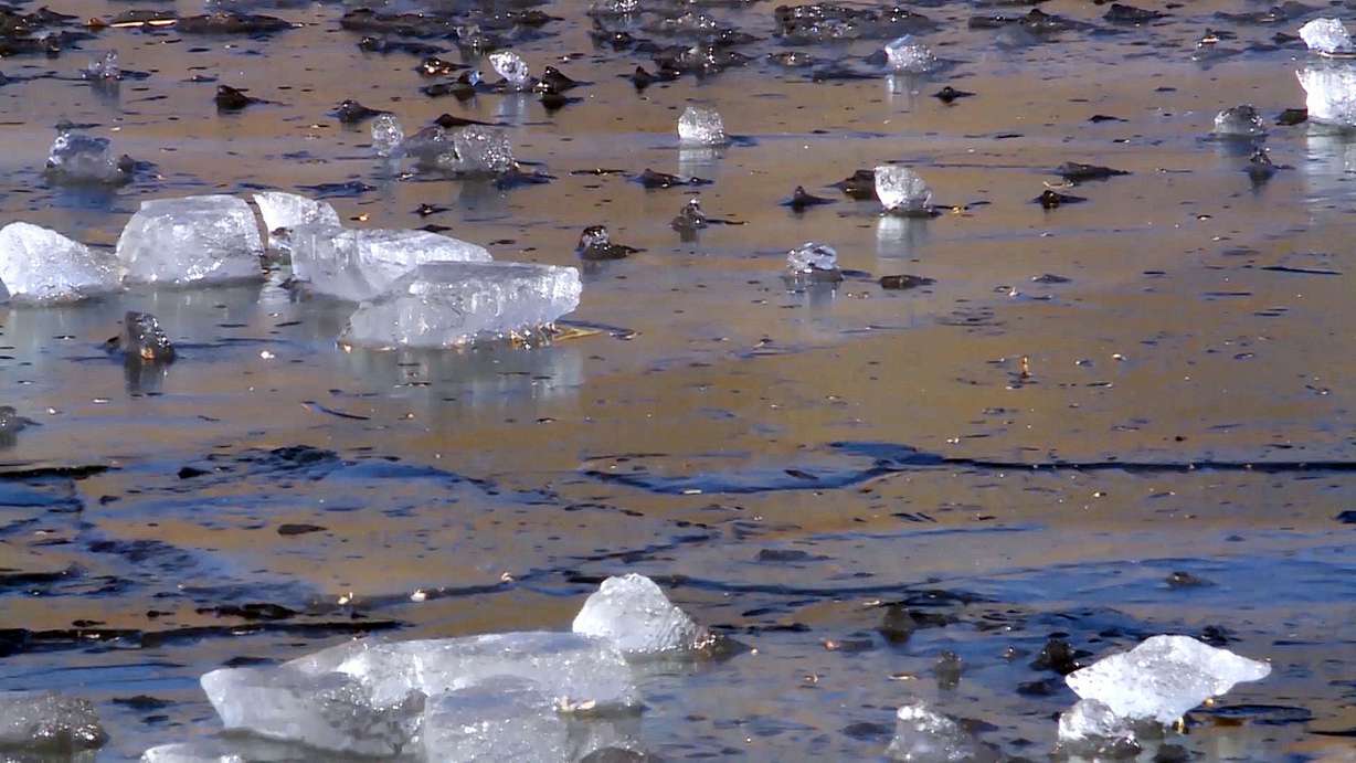 A pond in New Harmony in Washington County is shown on Tuesday, Dec. 26, 2017. Washington County Sheriff's Sgt. Aaron Thompson rescued an 8-year-old boy who fell into the icy waters on Christmas Day. (Photo: Alex Cabrero, KSL TV)