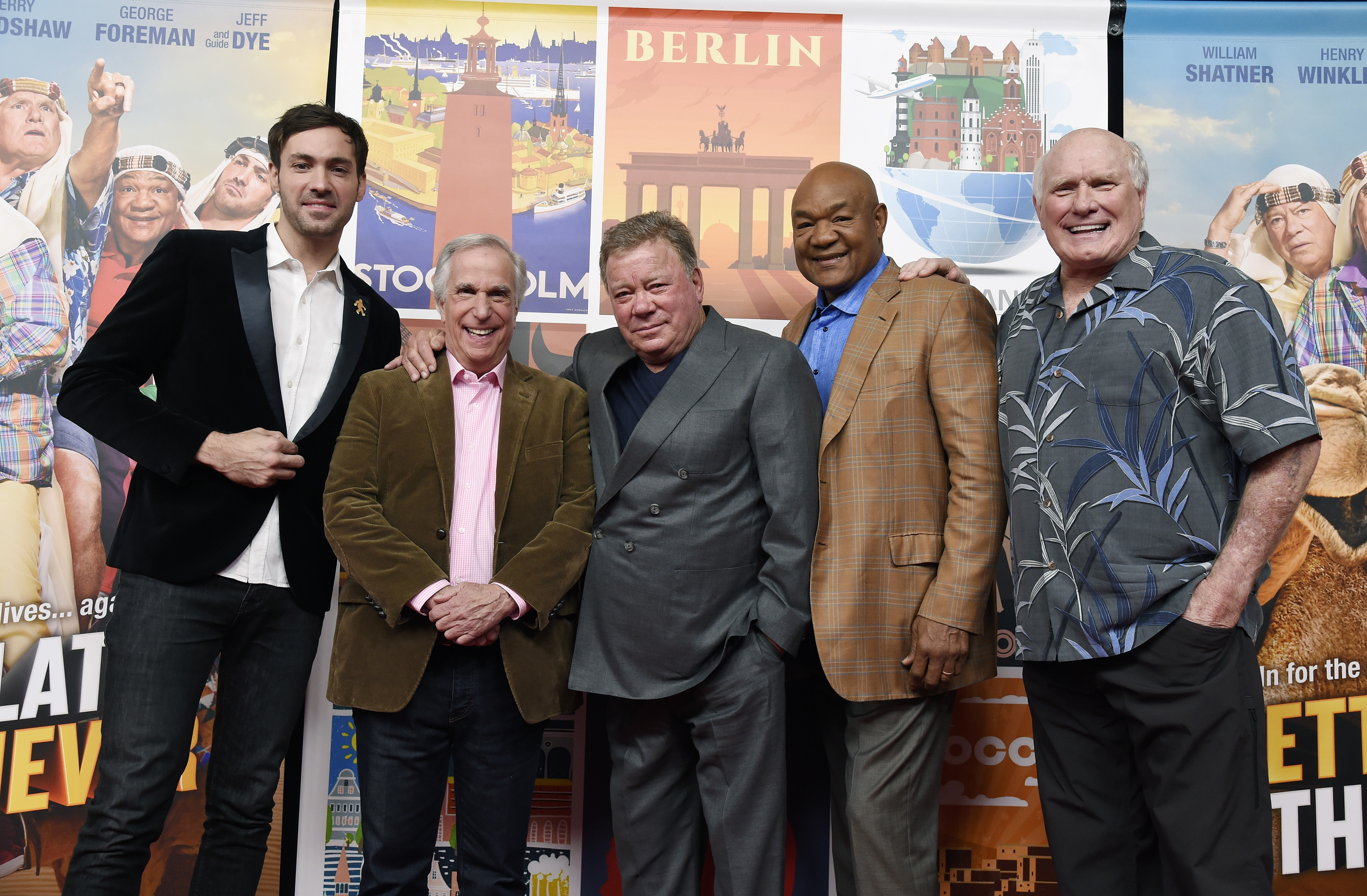 Bradshaw, Foreman, Winkler, Shatner bond on European TV trip
