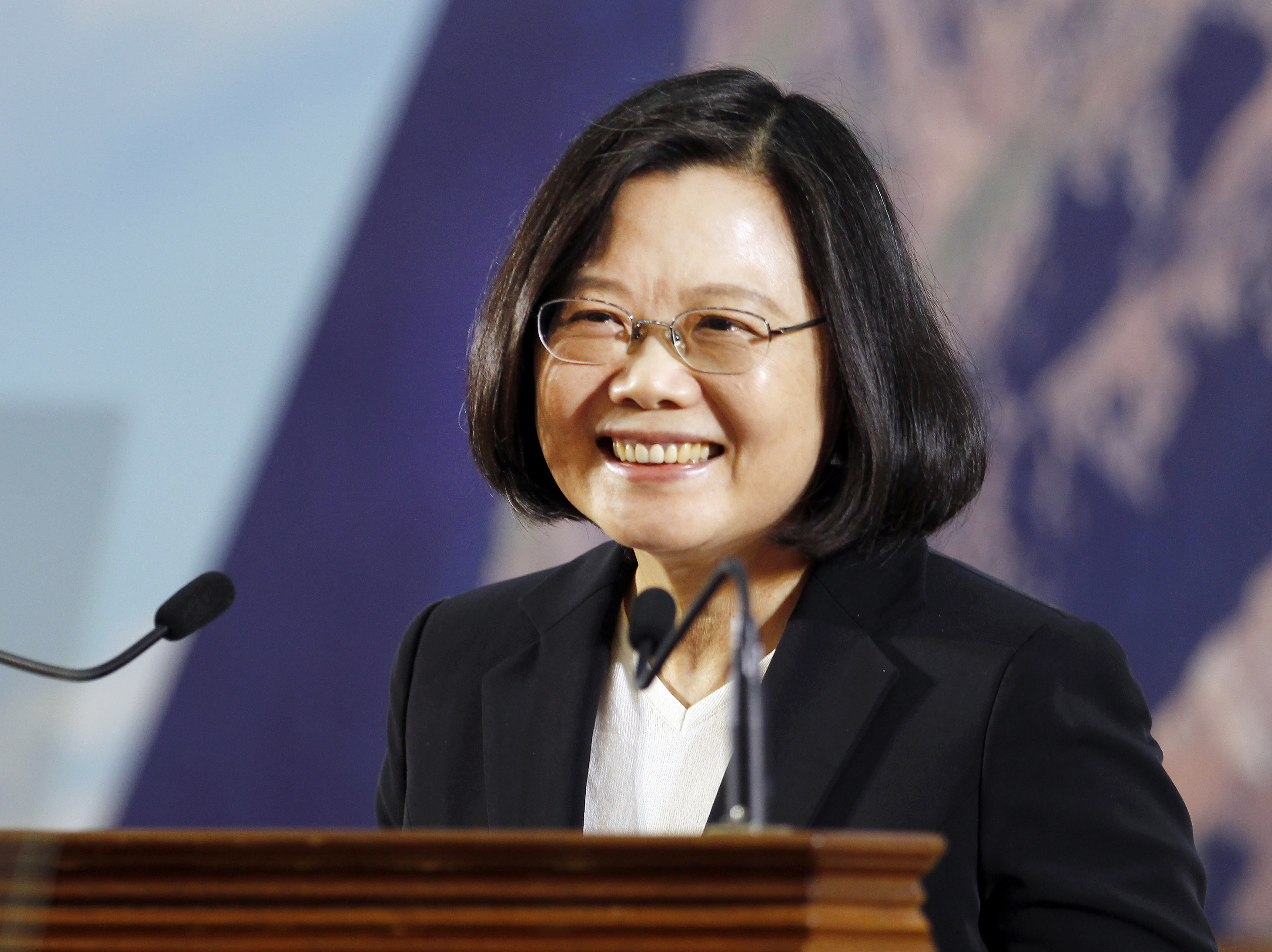 Taiwan's president pledges stronger defense to counter China